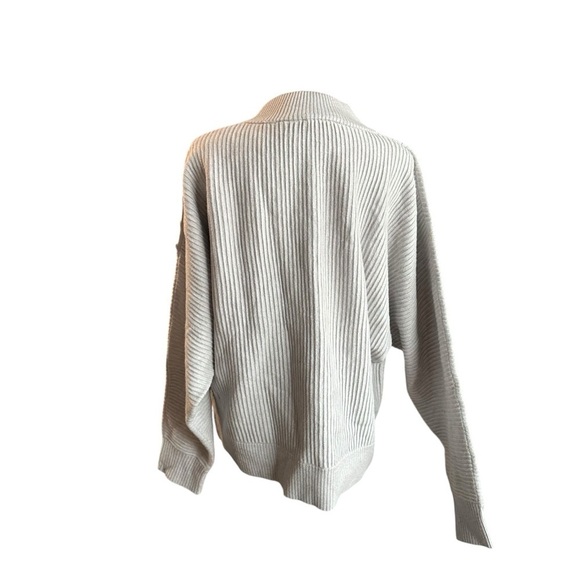 Tahari Gray Cowl Neck Sweater with Ribbed Texture - Picture 4 of 9